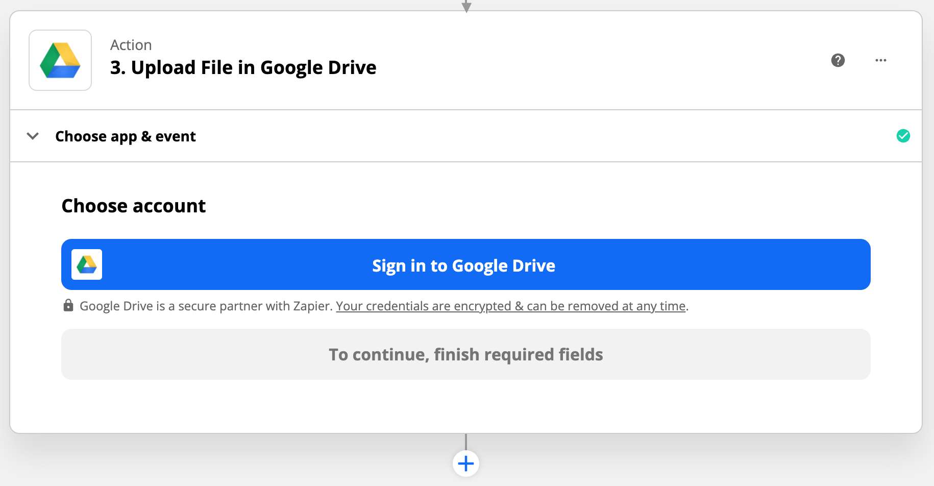 zapier google drive signin